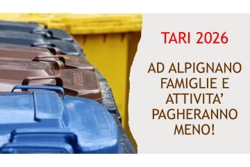 TARI 2026: Ad Alpignano famiglie e attività pagheranno meno